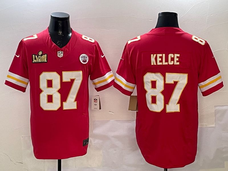 Men Kansas City Chiefs #87 Kelce Red Three generations Nike 2025 Vapor Limited NFL Jersey style 3->kansas city chiefs->NFL Jersey